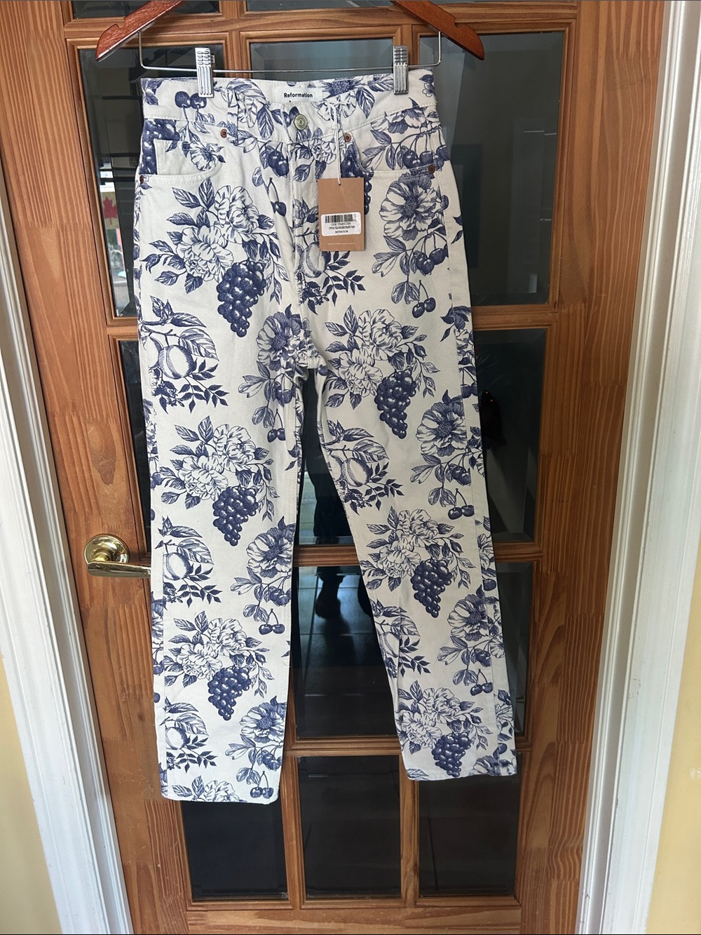Reformation Cynthia Toile High Rise Straight Jeans